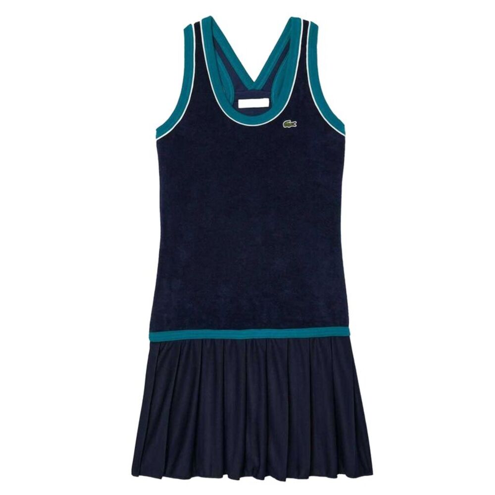Lacoste Womens/Ladies French Terry Cross Back Slim Dress / Blue